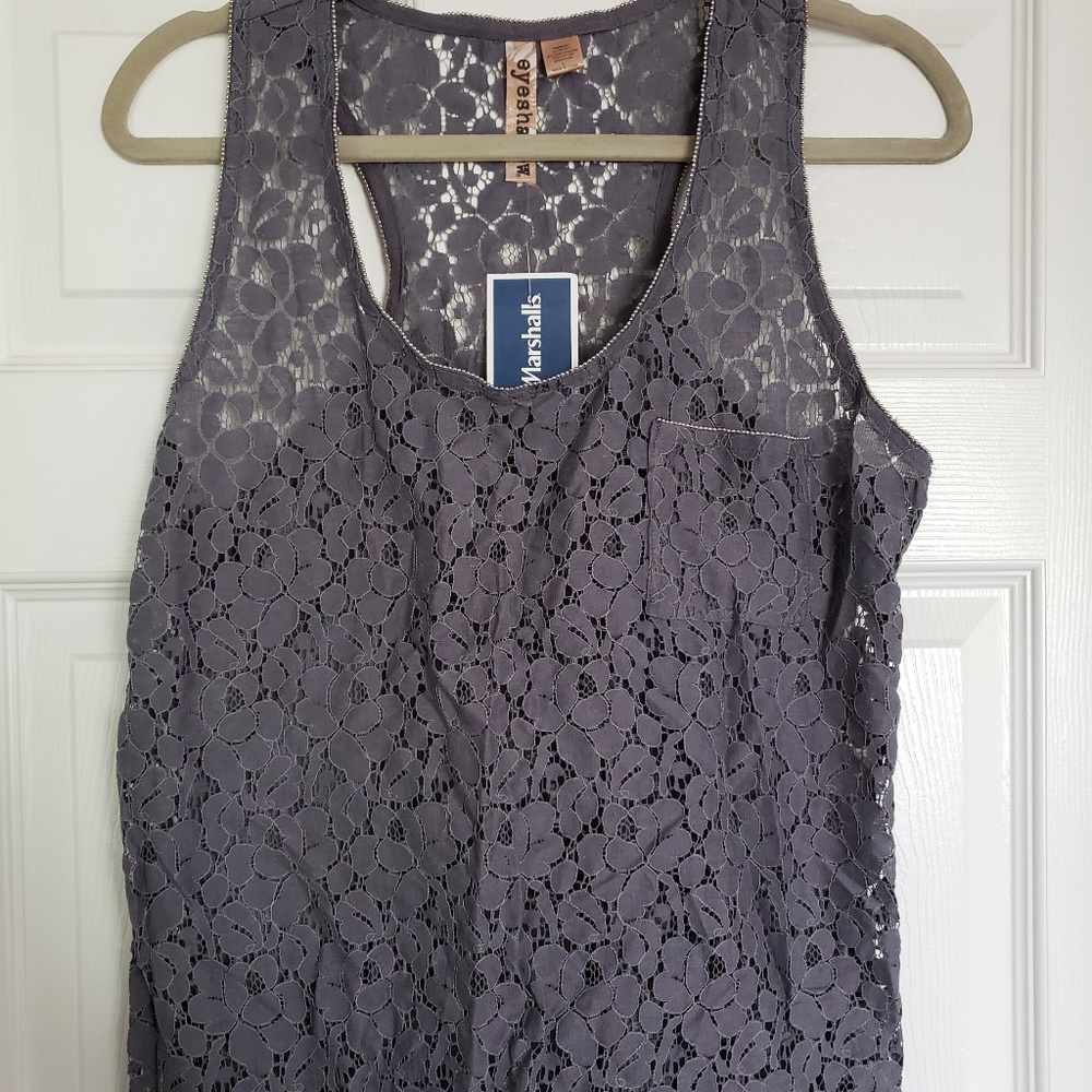 Lace Tank Top with Bead Detailing